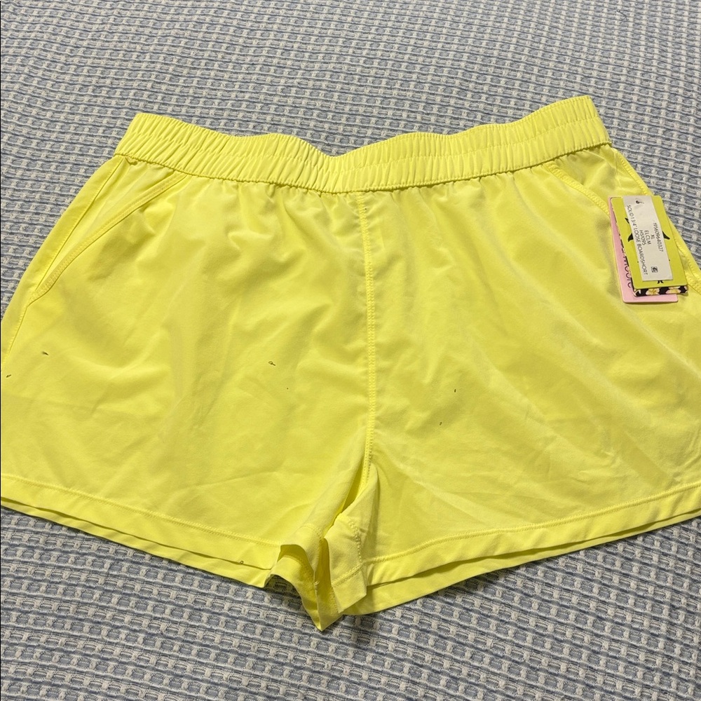 NWT Carissa Moore XL 3/4” Loose Boardshort Neon Yellow Highlighter Aloha Swim